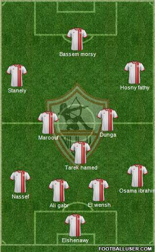 Zamalek Sporting Club 4-3-2-1 football formation