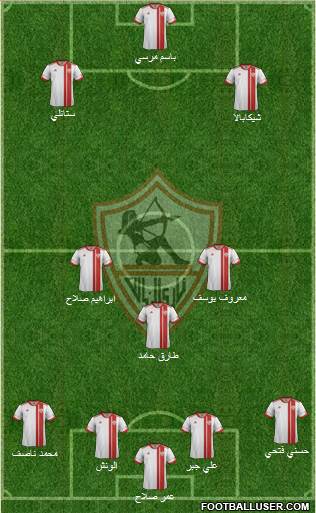 Zamalek Sporting Club 4-3-2-1 football formation