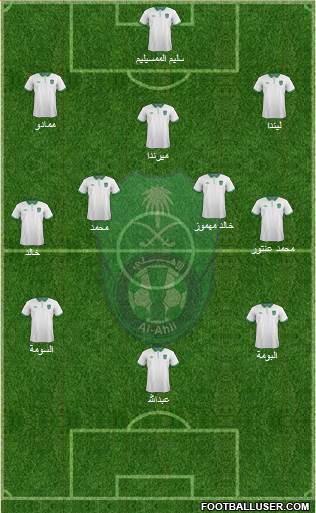 Al-Ahli (KSA) 3-4-2-1 football formation