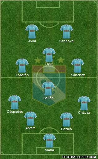 C Sporting Cristal S.A. 4-1-3-2 football formation