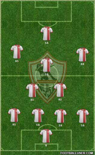 Zamalek Sporting Club 3-4-3 football formation