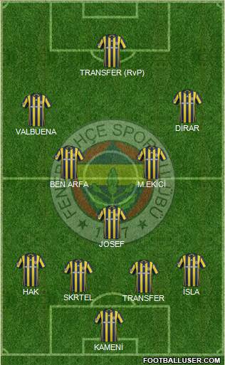 Fenerbahçe SK Formation 2017