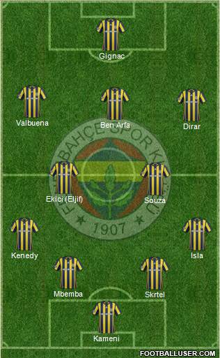 Fenerbahçe SK Formation 2017