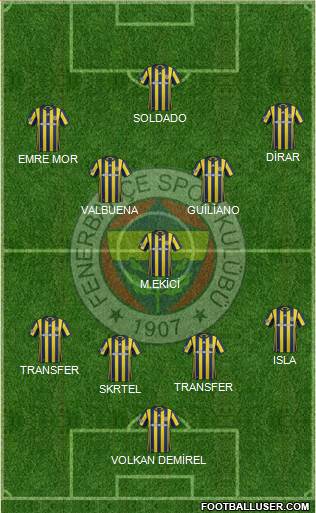 Fenerbahçe SK Formation 2017