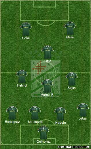 C Oriente Petrolero 4-3-1-2 football formation