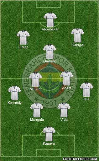 Fenerbahçe SK Formation 2017