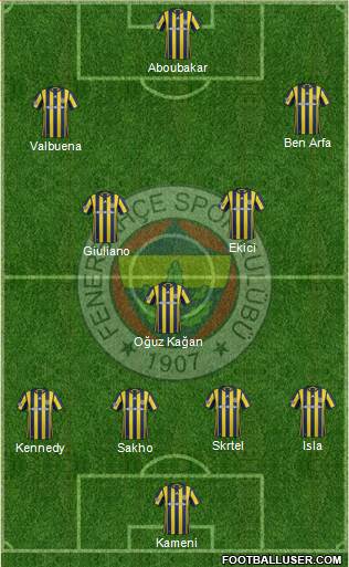 Fenerbahçe SK Formation 2017