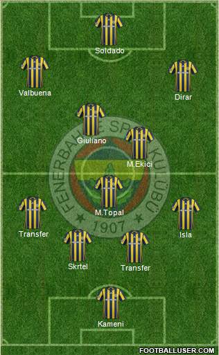 Fenerbahçe SK Formation 2017