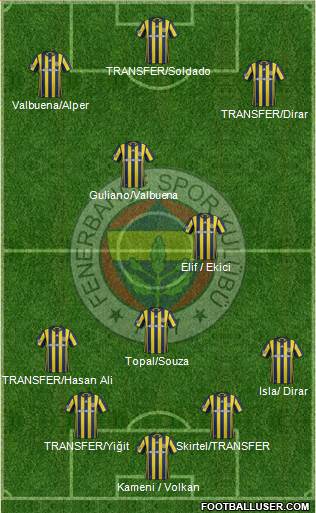 Fenerbahçe SK Formation 2017