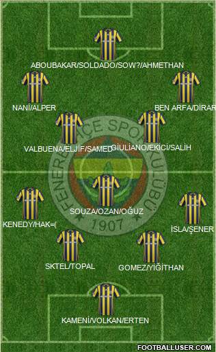 Fenerbahçe SK Formation 2017