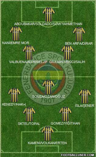 Fenerbahçe SK Formation 2017