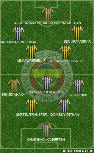 Fenerbahçe SK Formation 2017