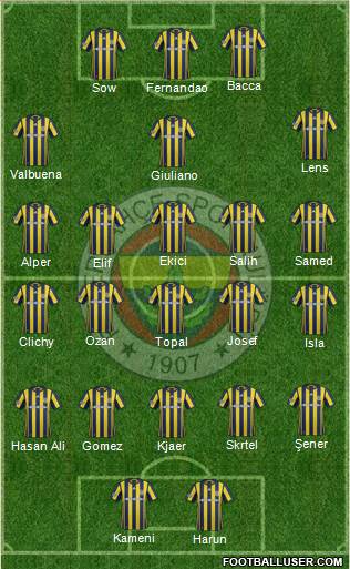 Fenerbahçe SK Formation 2017