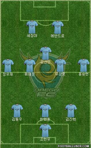 Daegu FC Formation 2017