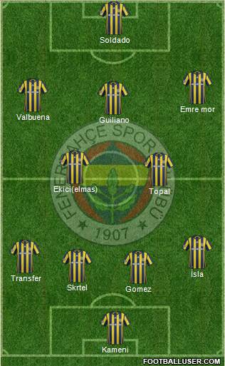 Fenerbahçe SK Formation 2017