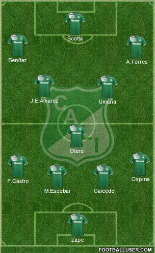 AC Deportivo Cali 4-3-3 football formation