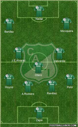 AC Deportivo Cali 4-3-3 football formation