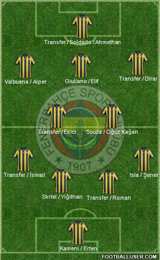 Fenerbahçe SK Formation 2017