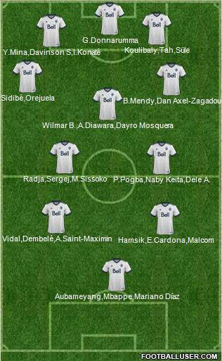 Vancouver Whitecaps FC 4-1-4-1 football formation