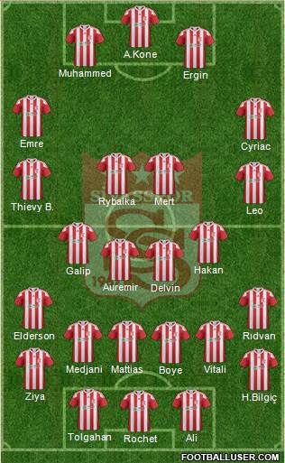 Sivasspor 3-5-1-1 football formation