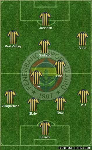 Fenerbahçe SK Formation 2017