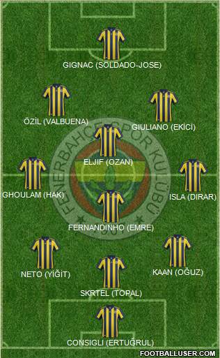 Fenerbahçe SK Formation 2017