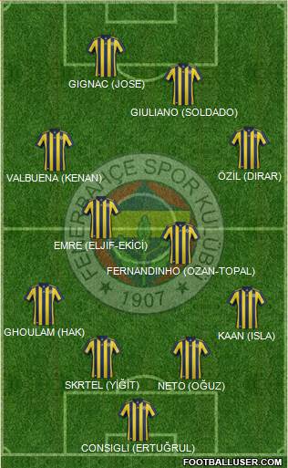 Fenerbahçe SK Formation 2017