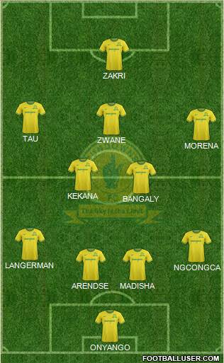 Mamelodi Sundowns 4-2-3-1 football formation