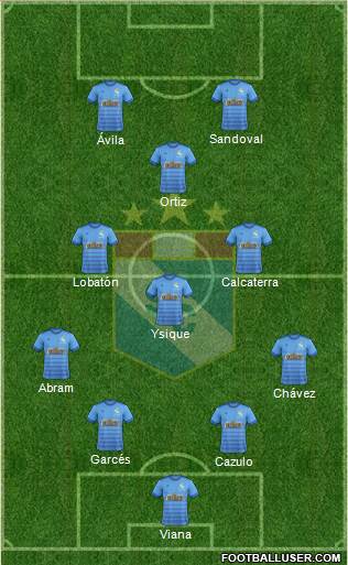 C Sporting Cristal S.A. 4-3-1-2 football formation