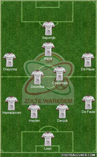 SV Zulte Waregem Formation 2017
