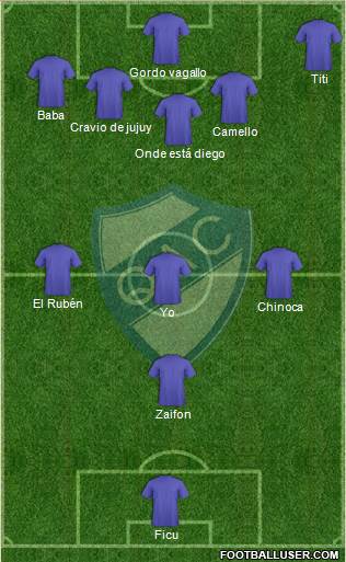 Quilmes 5-4-1 football formation