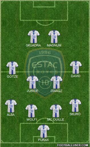 Esperance Sportive Troyes Aube Champagne football formation