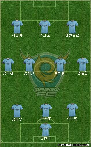 Daegu FC Formation 2017