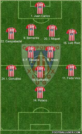 C.D. Lugo 4-2-3-1 football formation