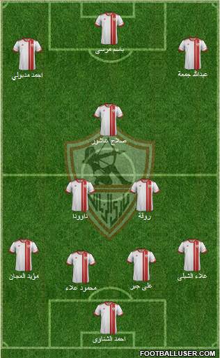 Zamalek Sporting Club 4-3-2-1 football formation