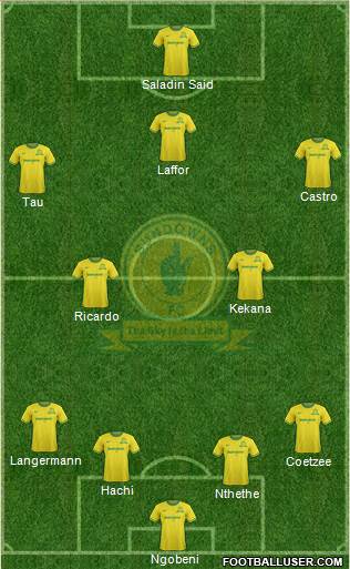 Mamelodi Sundowns 4-2-3-1 football formation