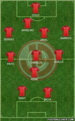 C Juan Aurich 4-3-1-2 football formation