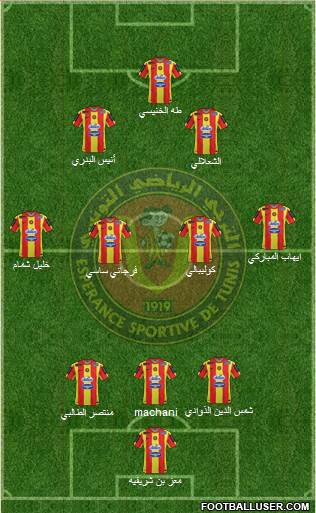 Espérance Sportive de Tunis 3-4-3 football formation