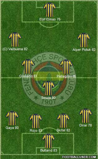 Fenerbahçe SK Formation 2017