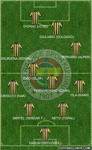 Fenerbahçe SK Formation 2017