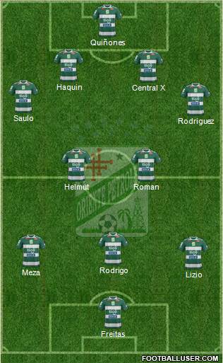 C Oriente Petrolero 4-2-3-1 football formation