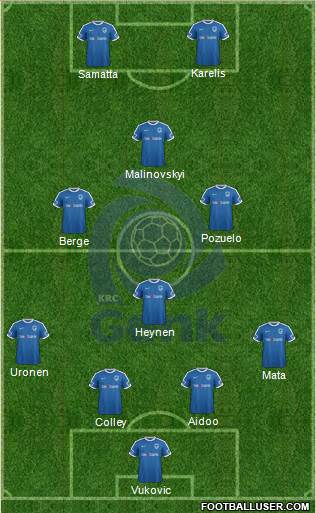 K Racing Club Genk 4-1-3-2 football formation