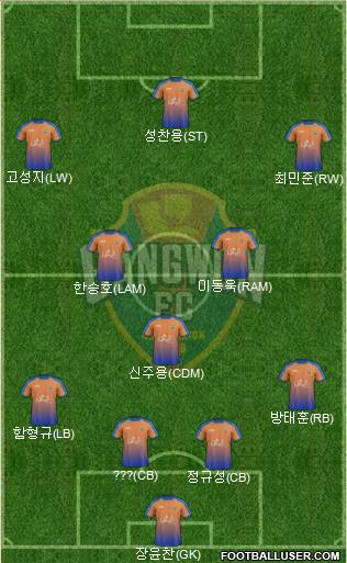 Gangwon FC Formation 2017