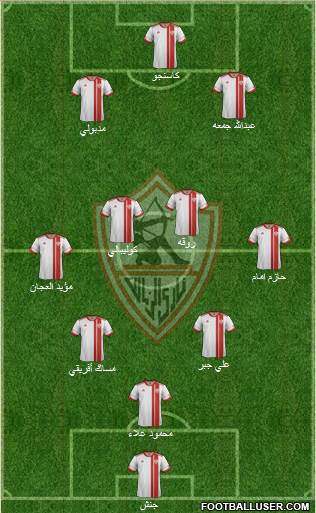 Zamalek Sporting Club 3-4-3 football formation