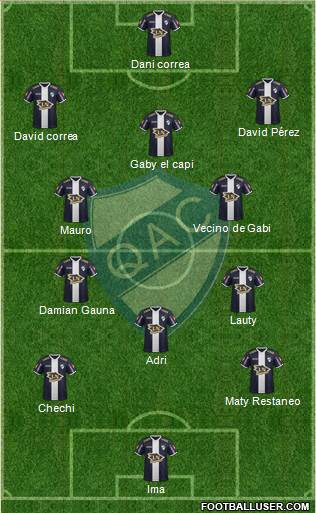 Quilmes 5-3-2 football formation