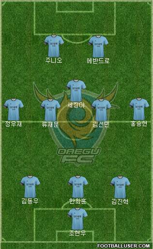 Daegu FC Formation 2017