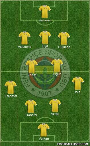 Fenerbahçe SK Formation 2017
