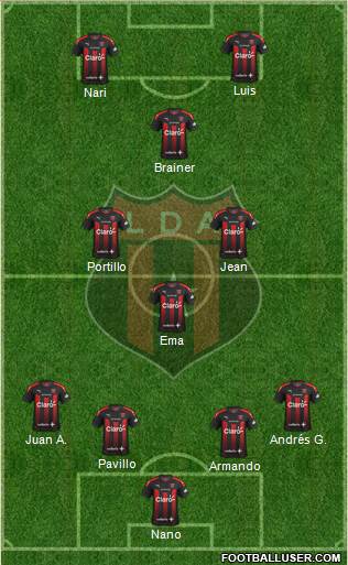 Liga Deportiva Alajuelense 4-3-1-2 football formation