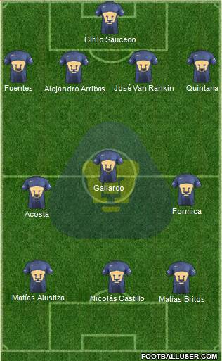 Club de Fútbol Universidad Formation 2017