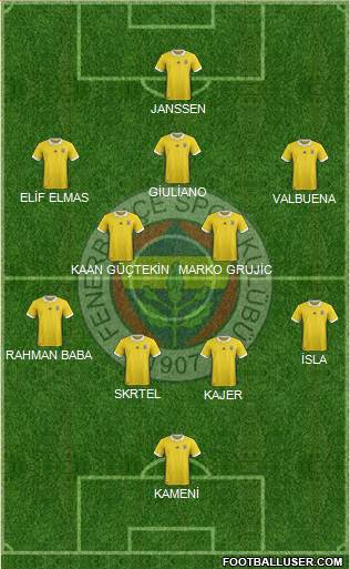 Fenerbahçe SK Formation 2017